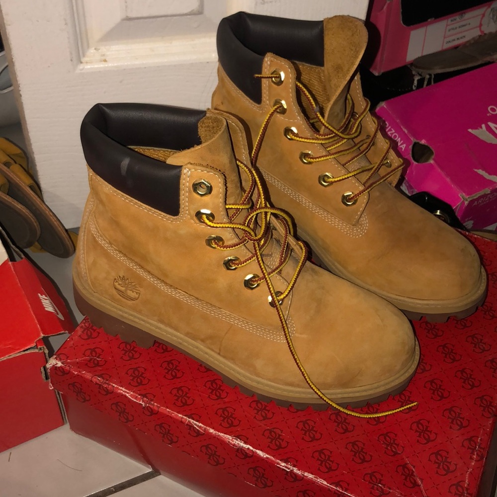 Timberland suede boots.